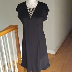 Ponte Knit fit and flare midi dress NWOT